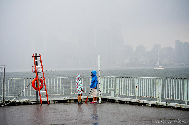 Not exactly Hecate Strait, but these girls braved the storm on Toronto Island. We cowered under a gazebo.