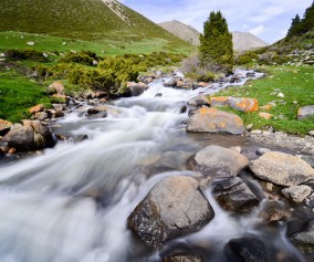 Kyrgyzstan river long exposure landscape