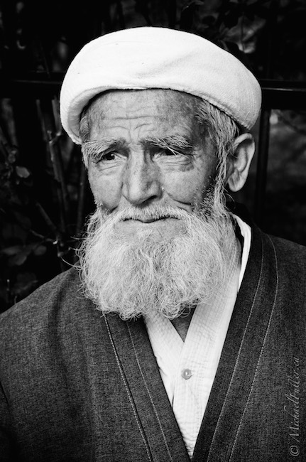 I told this man I was making portraits of all the amazing faces in Kyrgyzstan. He said, "The reason for such beautiful faces is because we have clean air from the high mountains, and fresh water from the many rivers. If it wasn't for the car pollution we would live to be 200!" Every morning at 5am, he walks to the mosque, 3km return, to pray.