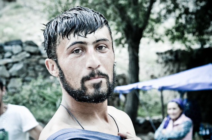 tajik man hair wet