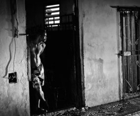 Cooling off in the streets of Havana.